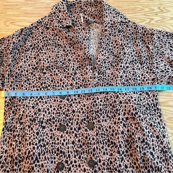 Free People Daria Oversized Leopard Shirt Dress Duster Animal Print XS - Picture 10 of 12